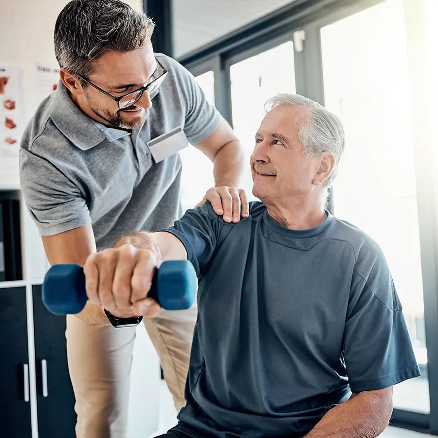 man in physical therapy